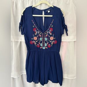 Blue Rains Womens Romper